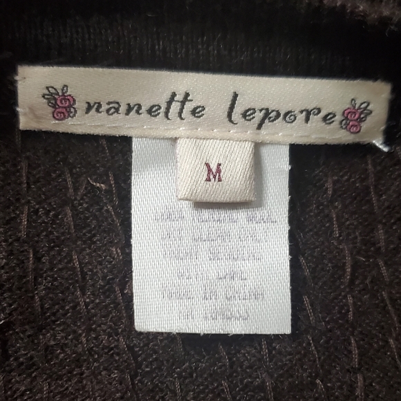NANETTE LEPORE-size M - sweater/wrap top vest 100% wool with beaded sequins - Picture 4 of 9